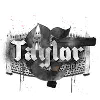 the word taylor on a black background